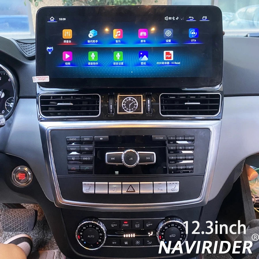 12.3'' DSP Android 14 Car Multimedia Player For Mercedes Benz ML W166 GL X166 SLC SLK 2013