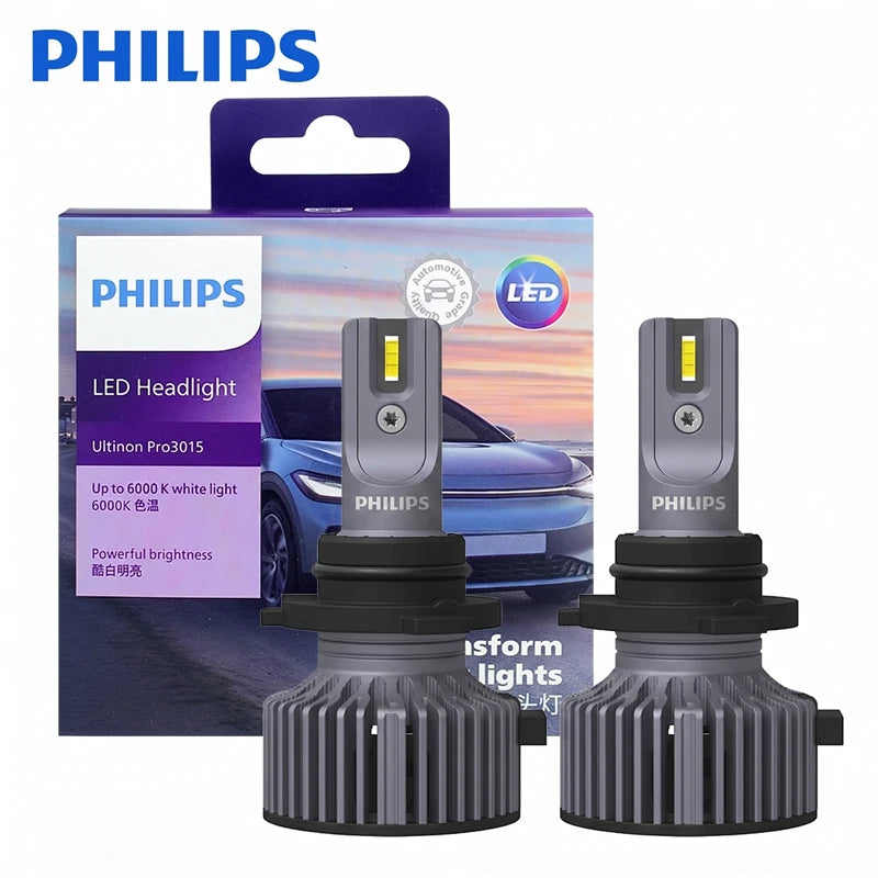 Philips LED HB3 9005 Ultinon Pro3015 12V/24V 6000K Bright White Auto Headlight LED Lamps,