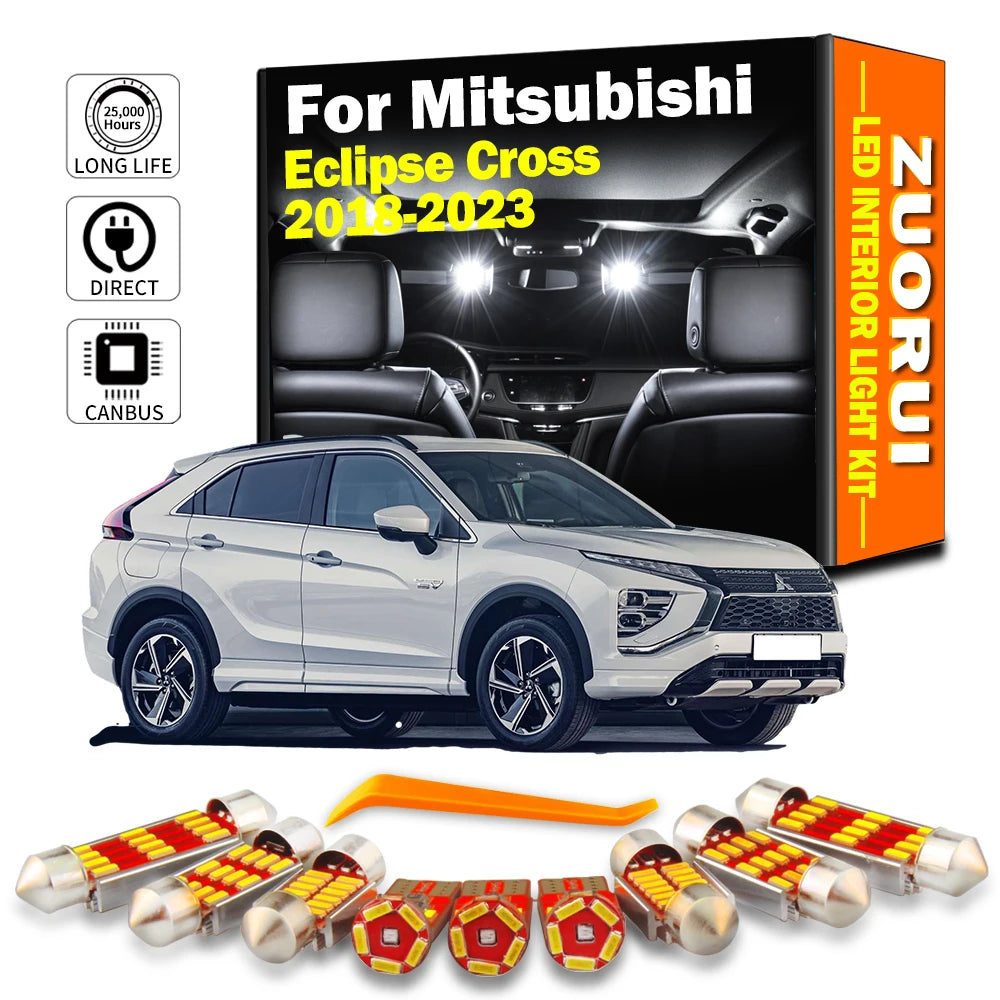 11-Piece LED Interior Light Kit for Mitsubishi Eclipse Cross - Canbus Error-Free Bulbs | AUTOKITSHOP