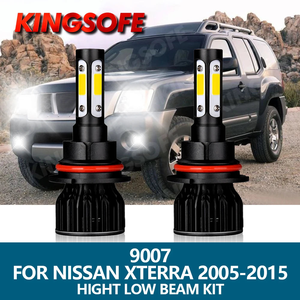 LED Headlight 9007 Car Light 6000K White 10000LM 100W COB Chip Hight Low Beam Bulbs Kit Fo