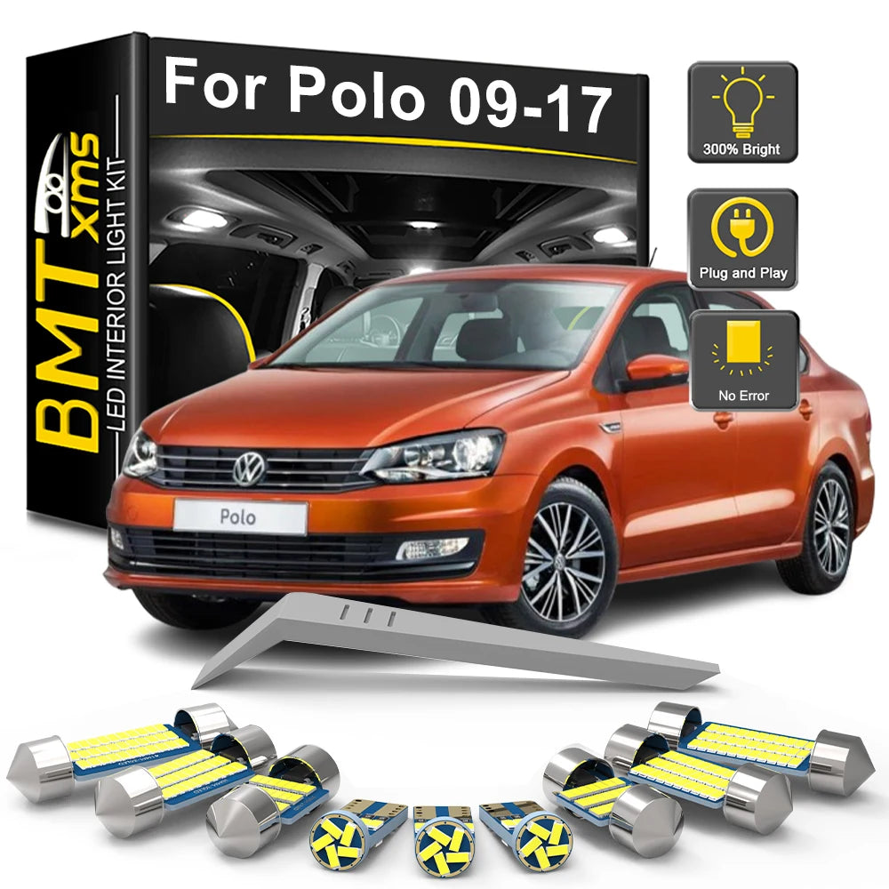 13-Piece LED Interior Light Kit for VW Volkswagen Polo MK5 6R 6C - Canbus Error-Free Bulbs | AUTOKITSHOP
