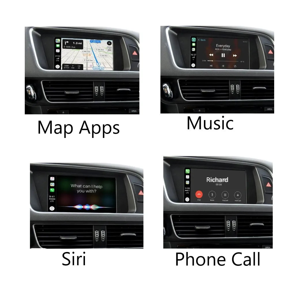 Wireless CarPlay Android Auto Multimedia Module for Audi A4 B8 A5 Q5 2009-2015 Mirror Link