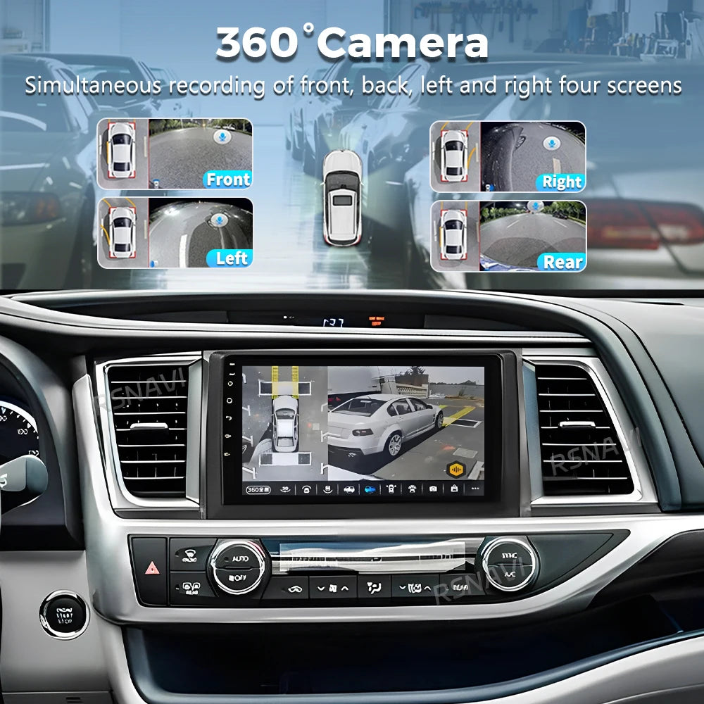 Android 16 For Toyota Highlander 3 Kluger 2013 - 2018 2K QLED Android Car Radio Multimedia