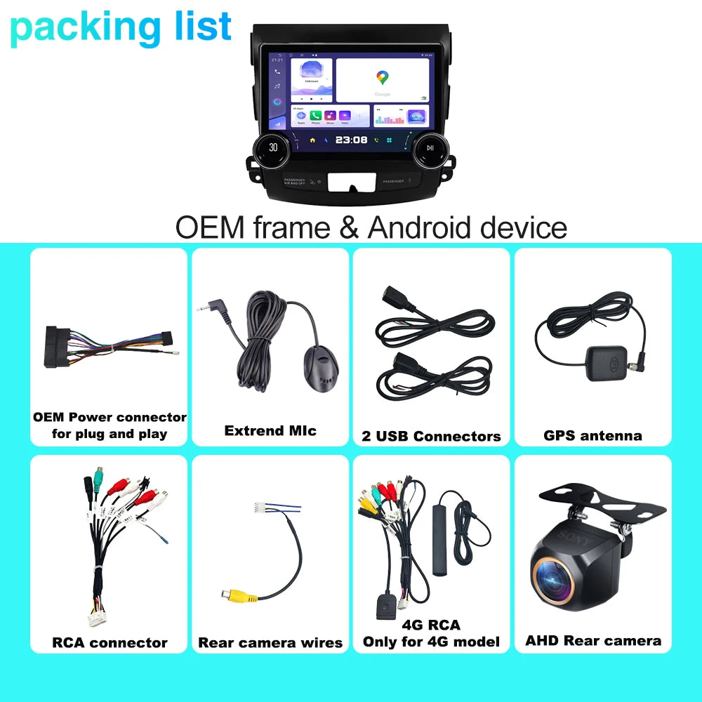 Android 15 Car Radio Stereo For Mitsubishi Outlander 2 2005 - 2012 Multimedia Video Player