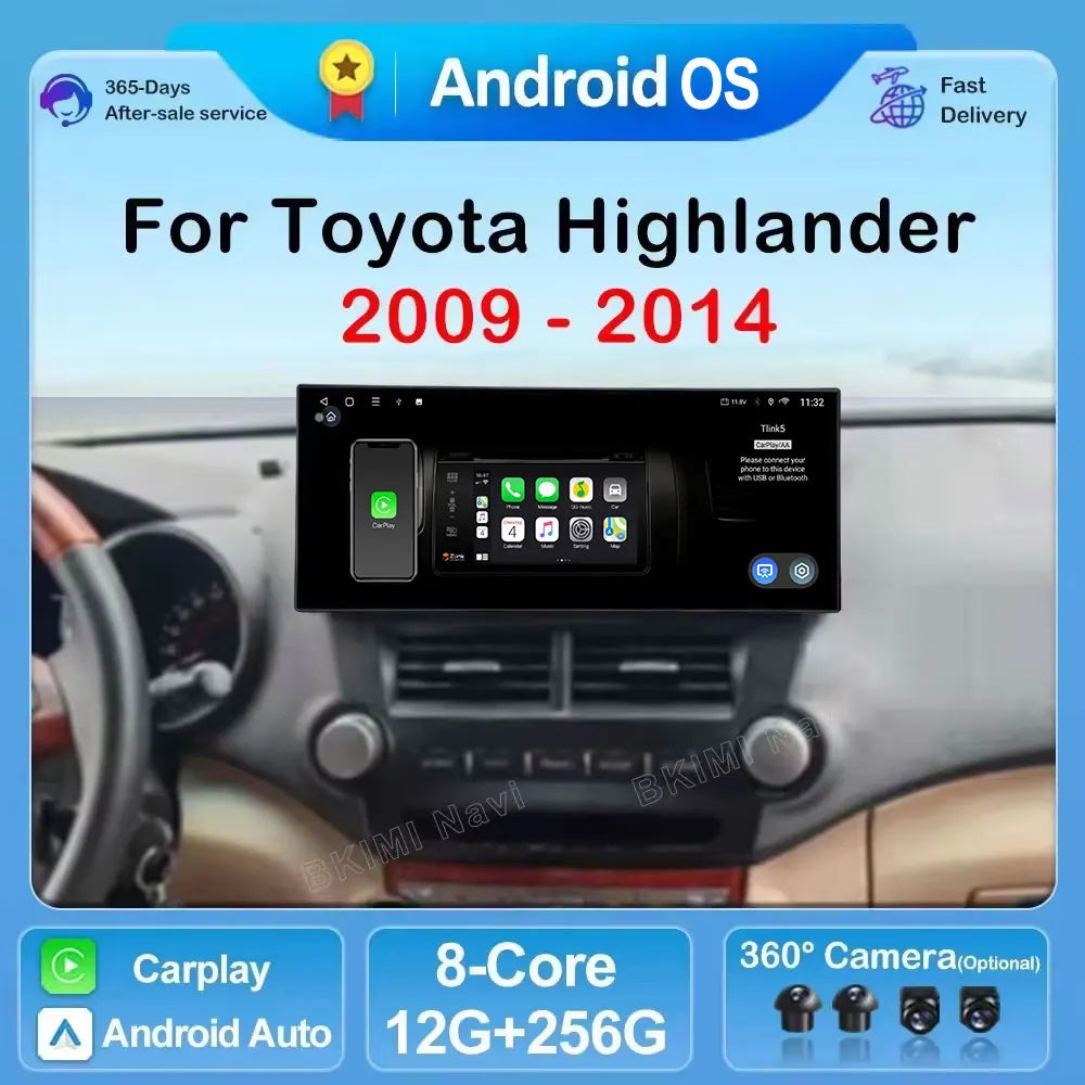 Toyota Highlander 2011-2014 Android Auto CarPlay Stereo with GPS & DSP | AUTOKITSHOP