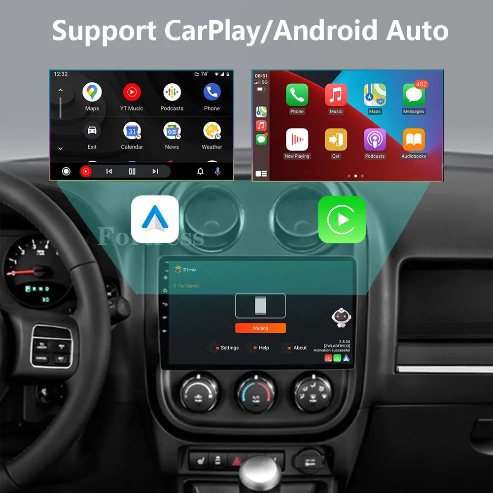 Car Radio Carplay For Jeep Compass Patriot 2011 - 2017 Navigation GPS Android Auto Screen