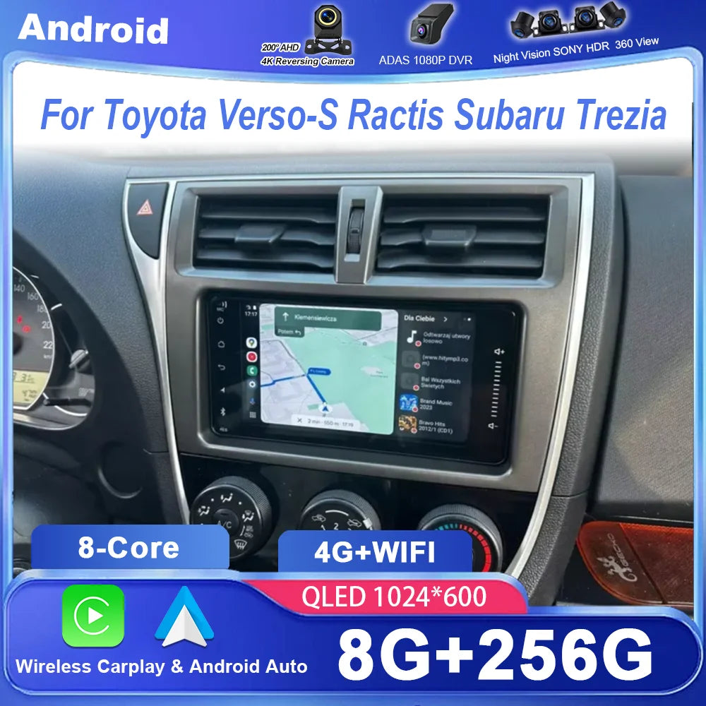 7 Inch For Toyota Verso-S Ractis Subaru Trezia Car Multimedia Player GPS Navigation High-P