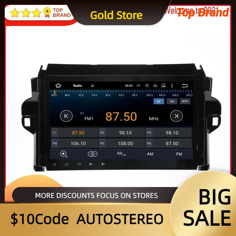 Android 14 Carplay Car Radio For Toyota Fortuner SW4 2016-2021 GPS Navigation Multimedia p