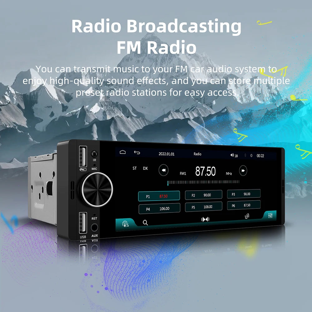 1DIN 6.86" Android Intelligent Car Systems Radio Wireless Carplay Android Auto GPS USB BT