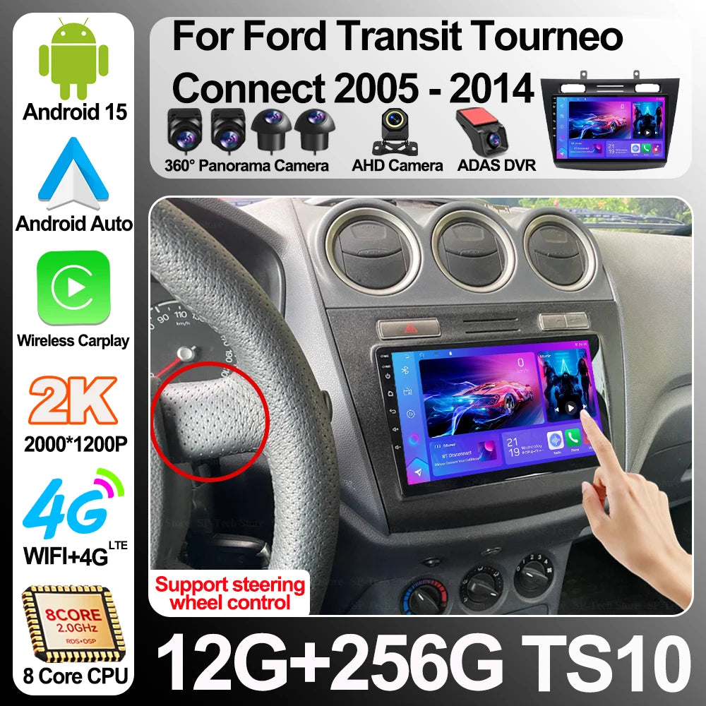 Android 16 For Ford Transit Tourneo Connect 2005-2014 Radio Bluetooth Navigation Gps Multi | AUTOKITSHOP