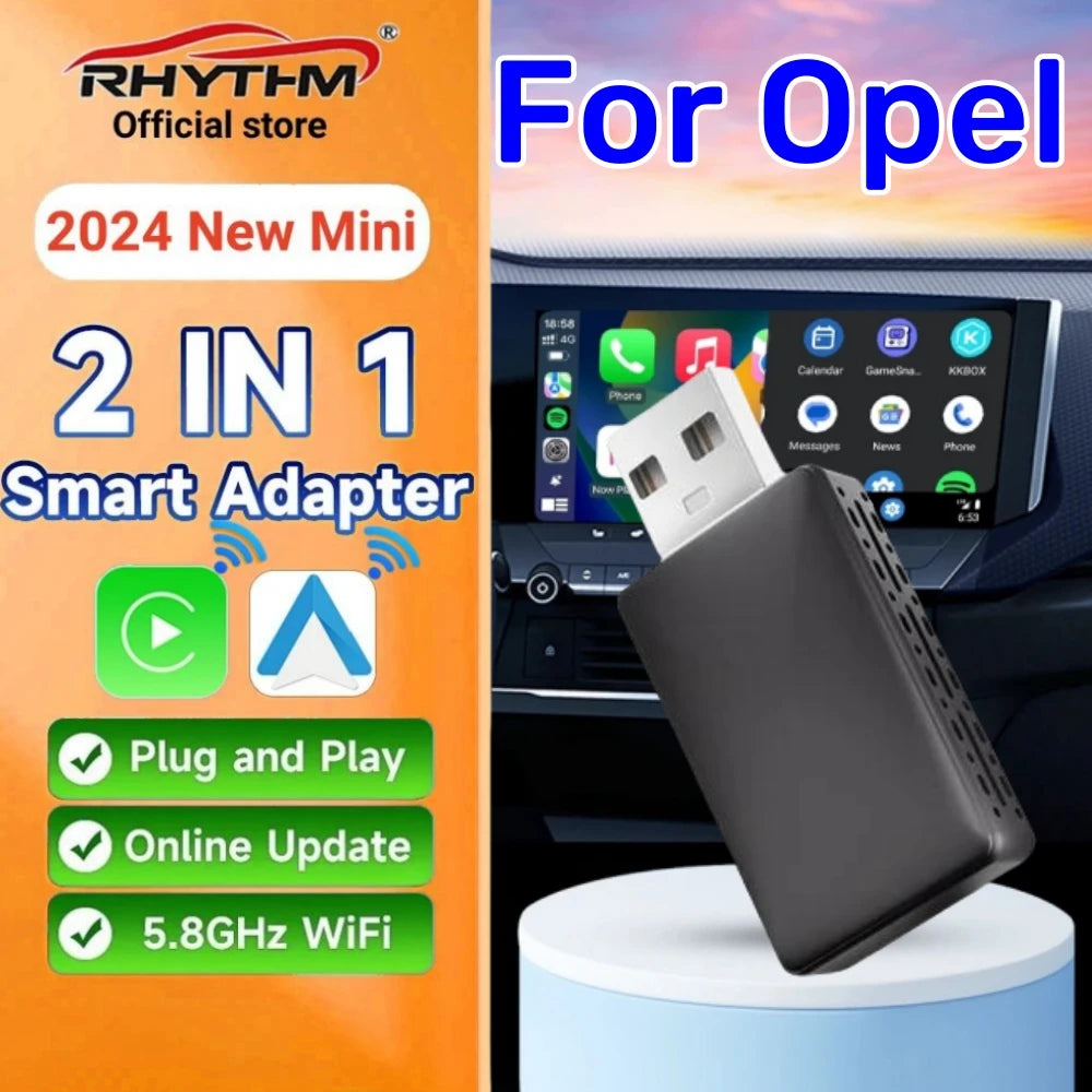 2024 NEW Mini 2in1 Rhythm Wireless Carplay Adapter Android Auto Wireless For Opel Vauxhall | AUTOKITSHOP