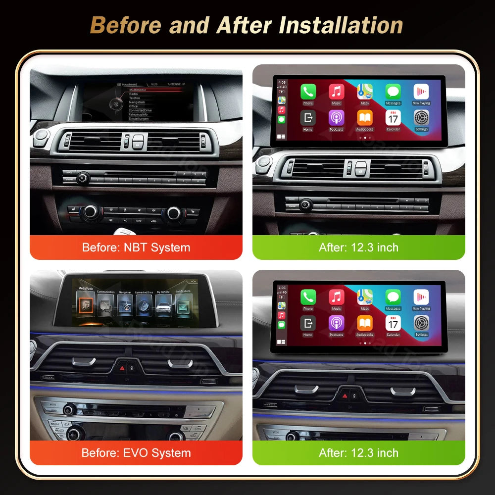 12.3 Wincago Wireless CarPlay Multimedia Radio Linux Touch Screen For BMW Series 5 7 F01 F