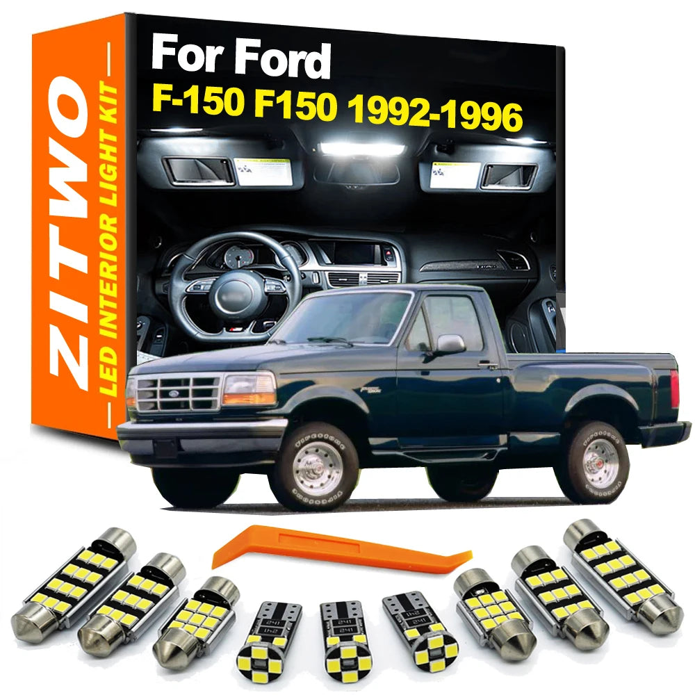 ZITWO 11Pcs Car Bulbs LED Interior Light License Plate Lamp Kit  For Ford F-150 F150 1992 1993 1994 1995 1996 Accessories