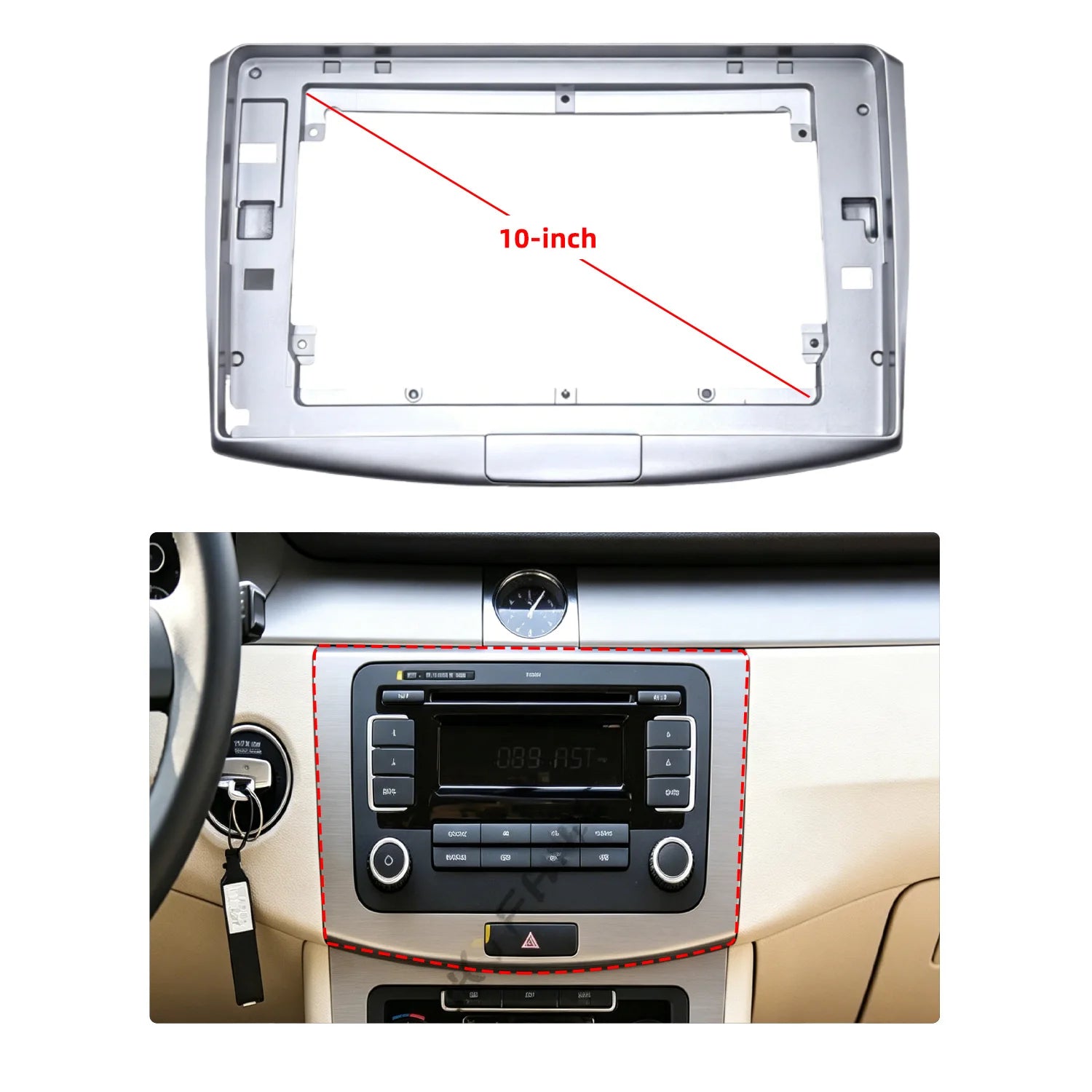9 Inch Car Radio Dashboard Frame Panel Kit For Volkswagen Magotan Passat 2-DIN Stereo Moun