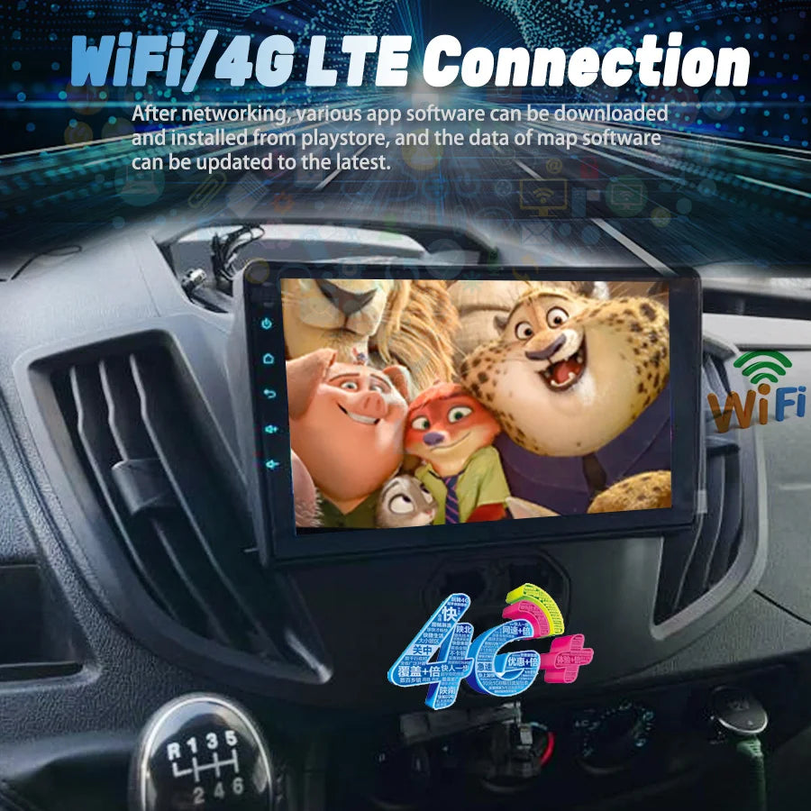 128GB 2Din Car Radio Multimedia Player GPS For Ford Transit 2018 2017 Android 14 Autoradio