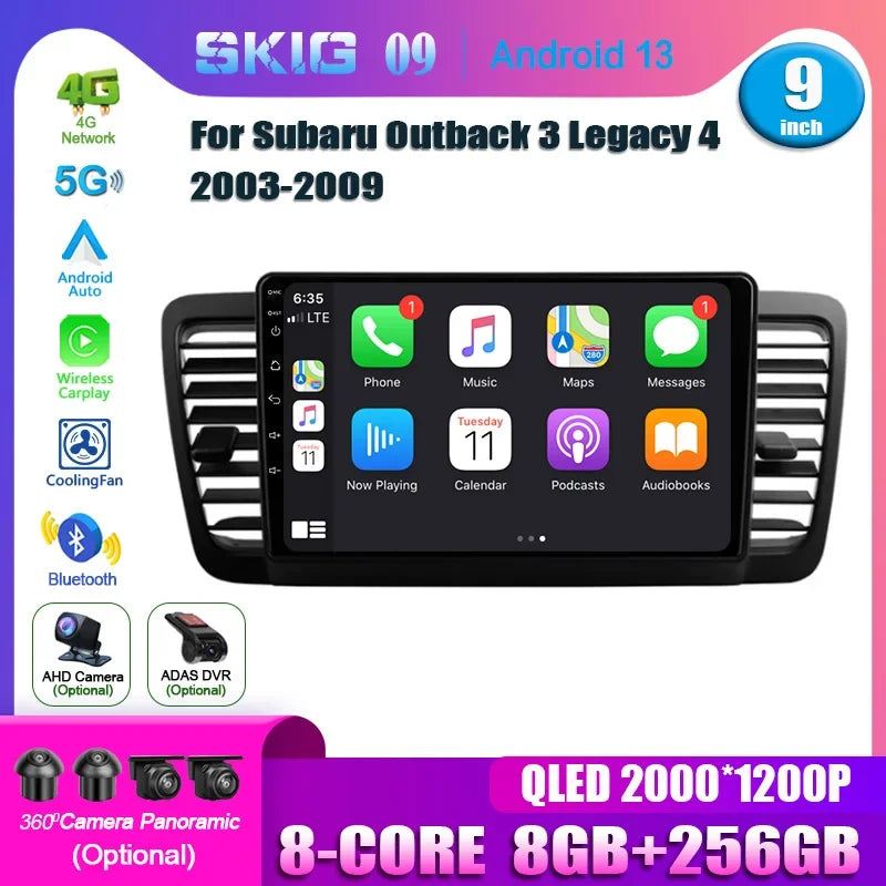 For Subaru Outback 3 Legacy 4 2003-2009 Android 14 Car Stereo Radio Multimedia Video Playe