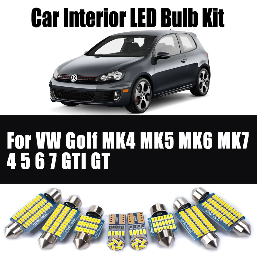 LED Interior Light Kit for VW Golf MK4 MK5 MK6 MK7 4 5 6 7 GTI GT Foot Car Bulbs Accessories - Canbus Error-Free Bulb...