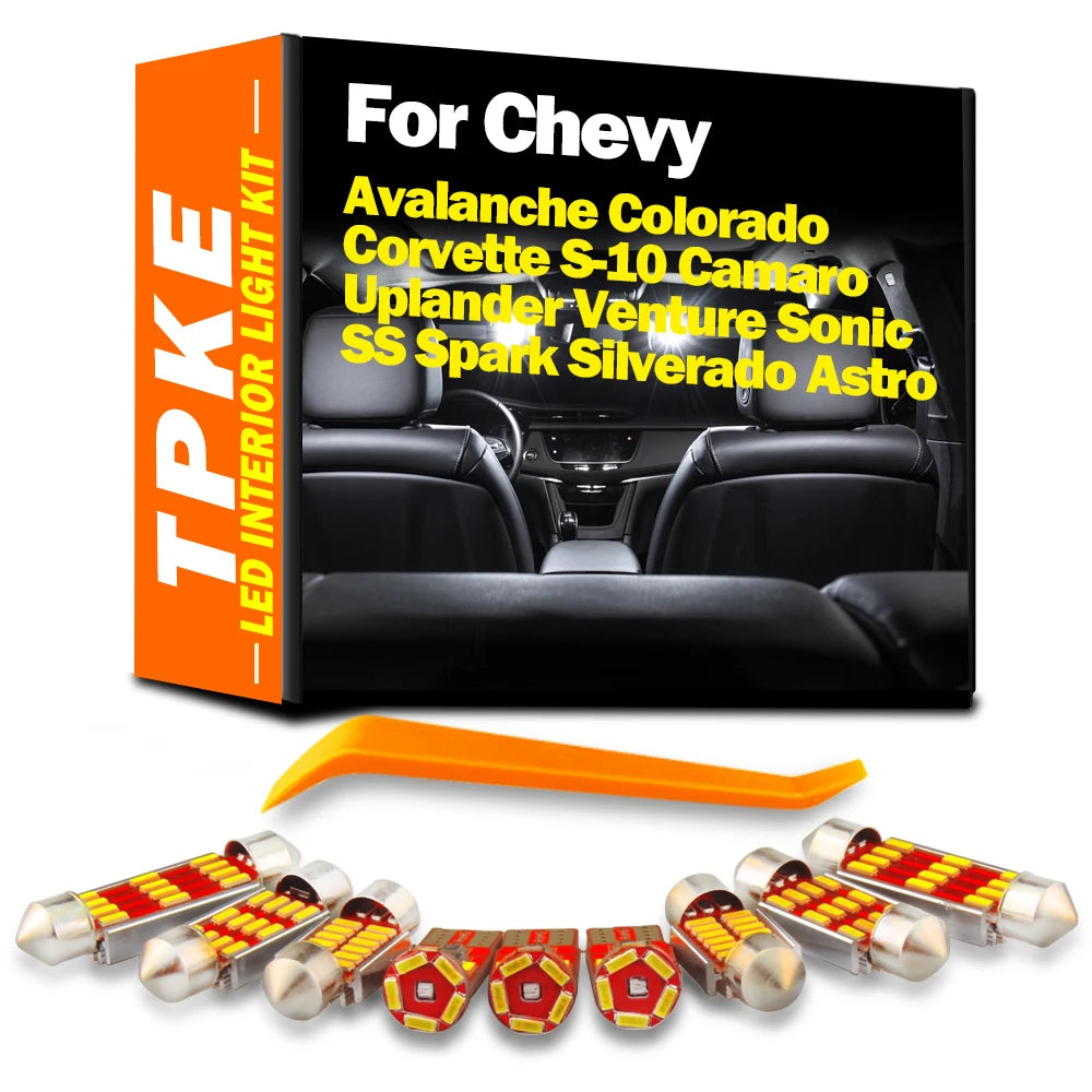 LED Interior Light Kit for Chevy Avalanche Colorado Corvette S-10 Camaro Uplander Venture Sonic SS Spark Silverado As...