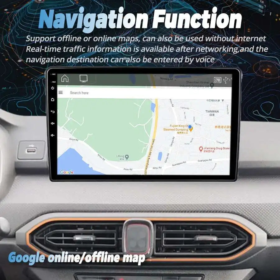 9inch Android 14 Car Radio GPS For For Renault Sandero Dacia Sandero 2019-2025 Multimedia