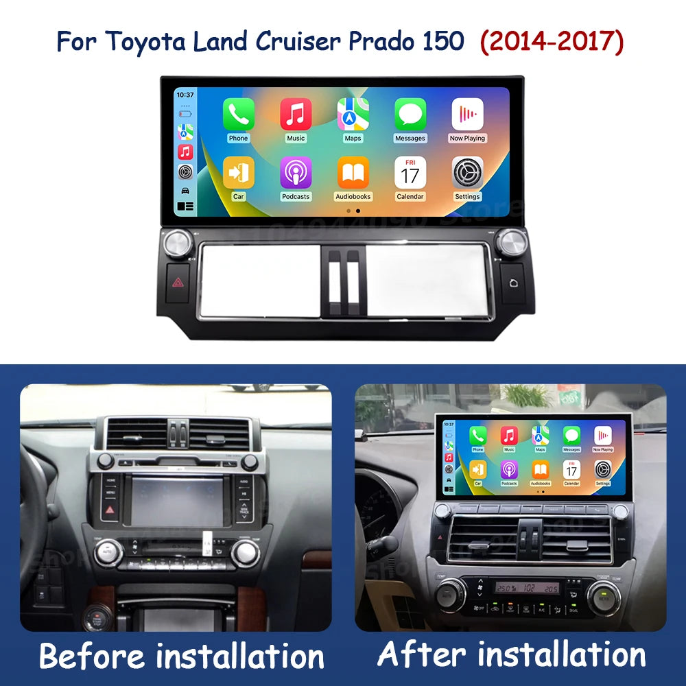 QLED 2400*900P Car Display Screen for Toyota Land Cruiser Prado 150 2014 - 2017 Multimedia