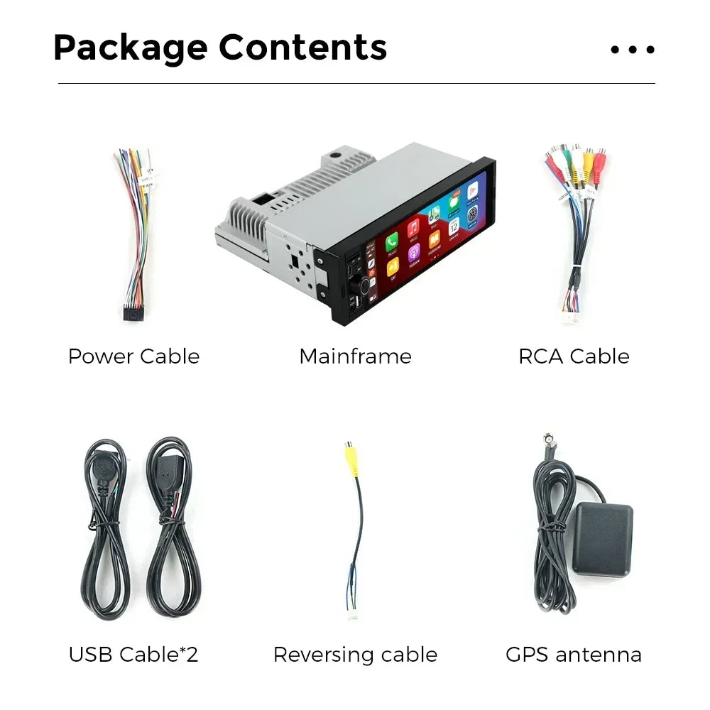 Android Universal 1din Car Multimedia Player 6.86inch HD Touch Screen FM Radio Support Wir | AUTOKITSHOP