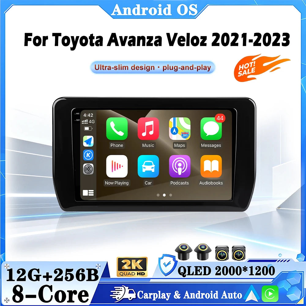 For Toyota Avanza Veloz 2021-2023 GPS Navigation Wireless Carplay Autoradio Car Video Radi