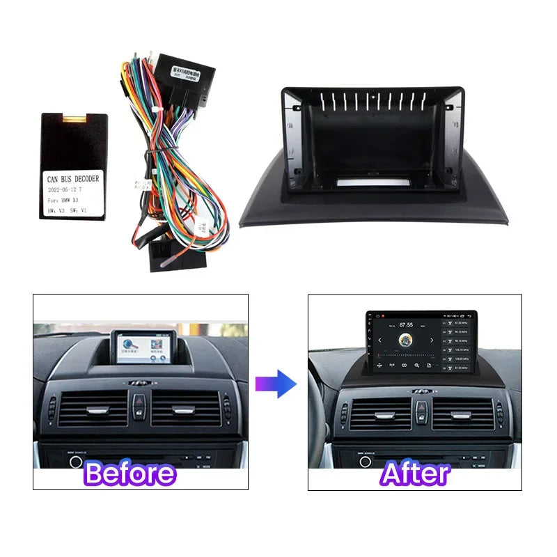 9 Inch Frame for BMW X3 E83 2004-2012 Android Car Radio Stereo Dash Board Panel 2 Din Head | AUTOKITSHOP