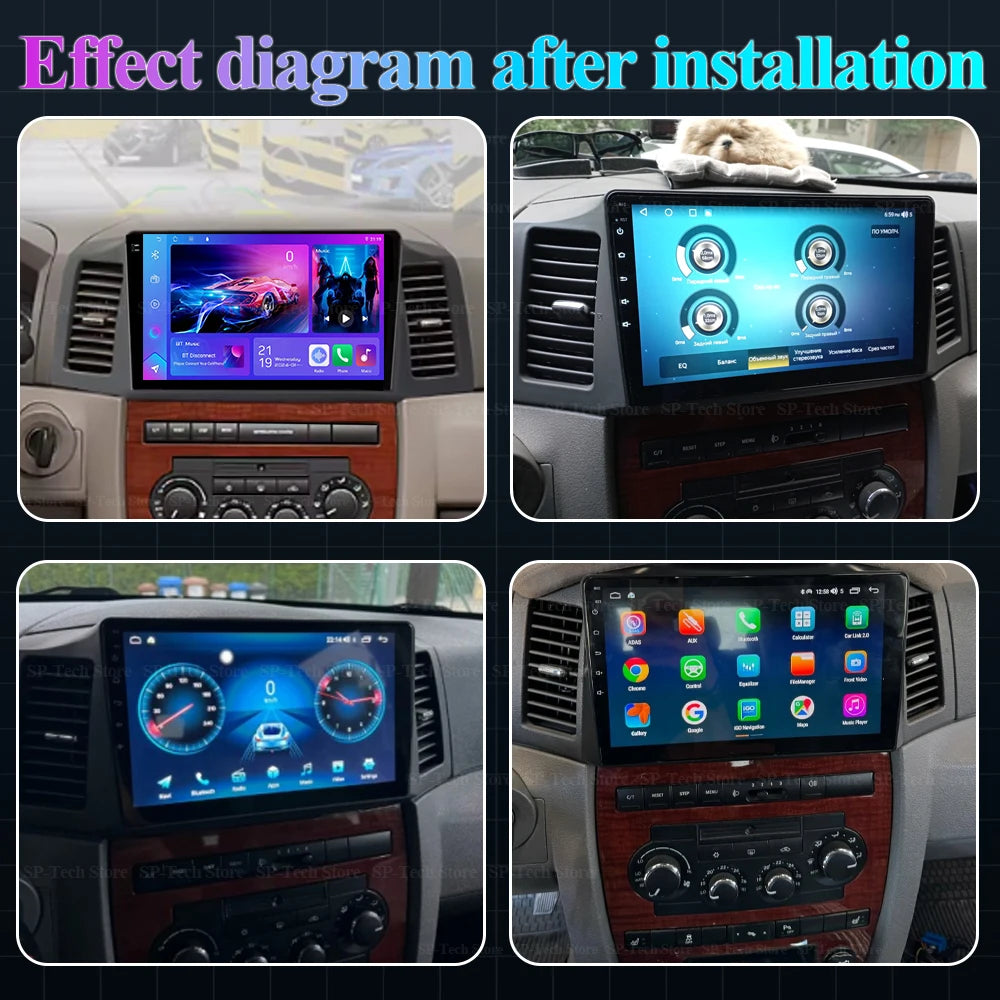 Android 16 Carplay Auto For Jeep Grand Cherokee Wk 2004 2005 2006 2007 Multimedia Car Radi | AUTOKITSHOP