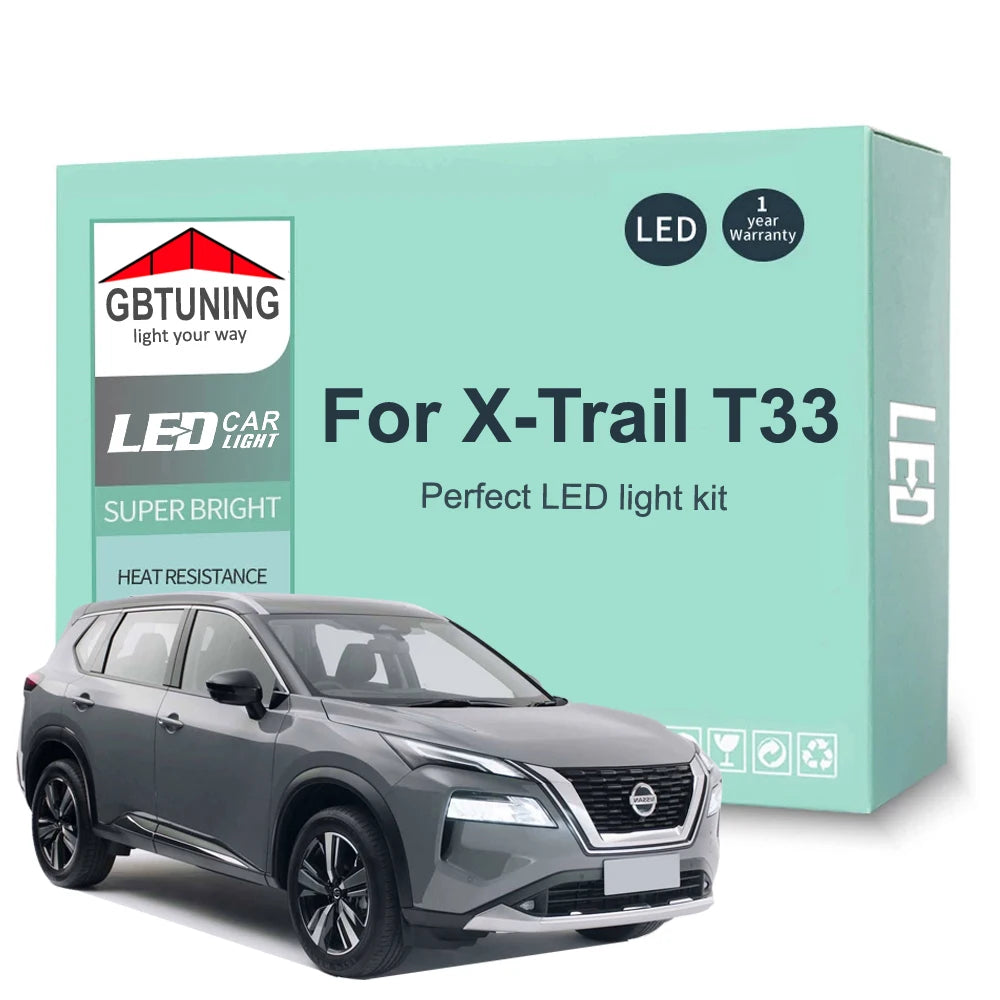 12-Piece LED Interior Light Kit for All New Nissan X-Trail Xtrail X Trail T33 - Canbus Error-Free Bulbs | AUTOKITSHOP