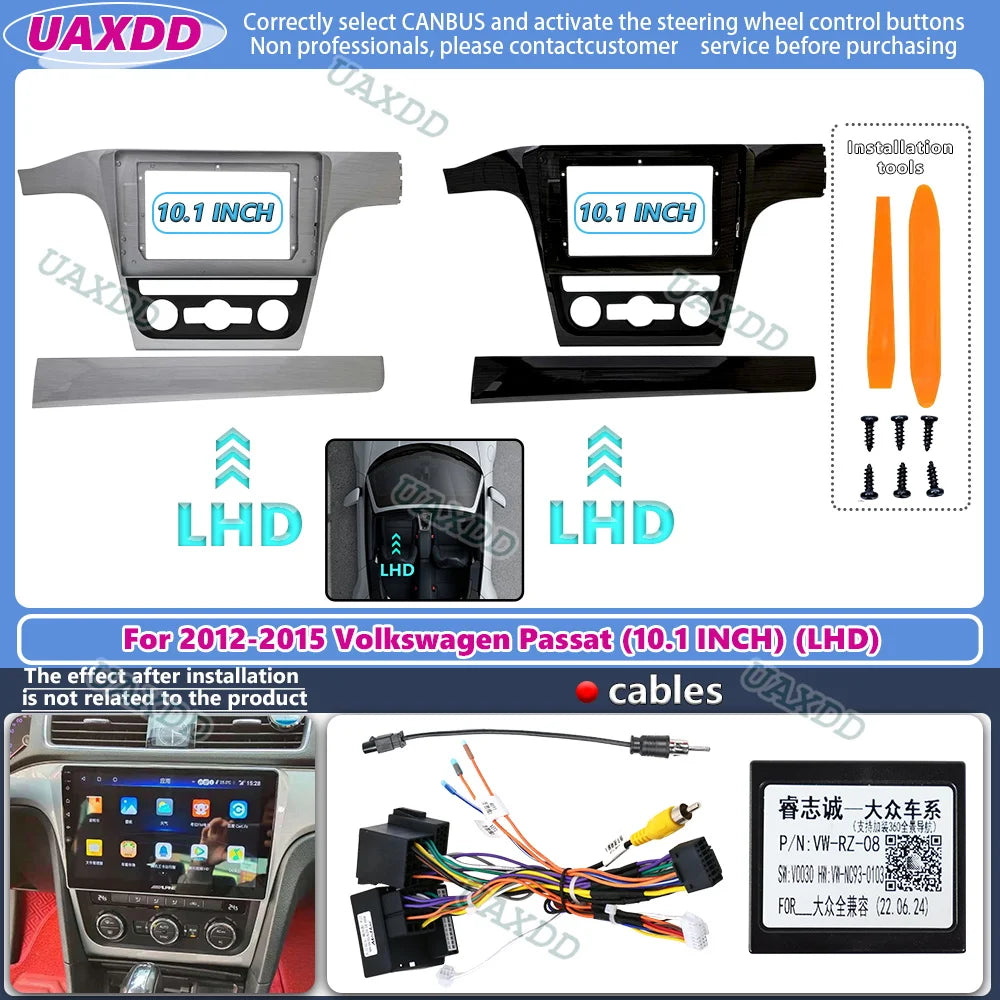 10.1Inch Car Frame Adapter Fascia Android Radio Dash Fitting Panel For Volkswagen Passat B