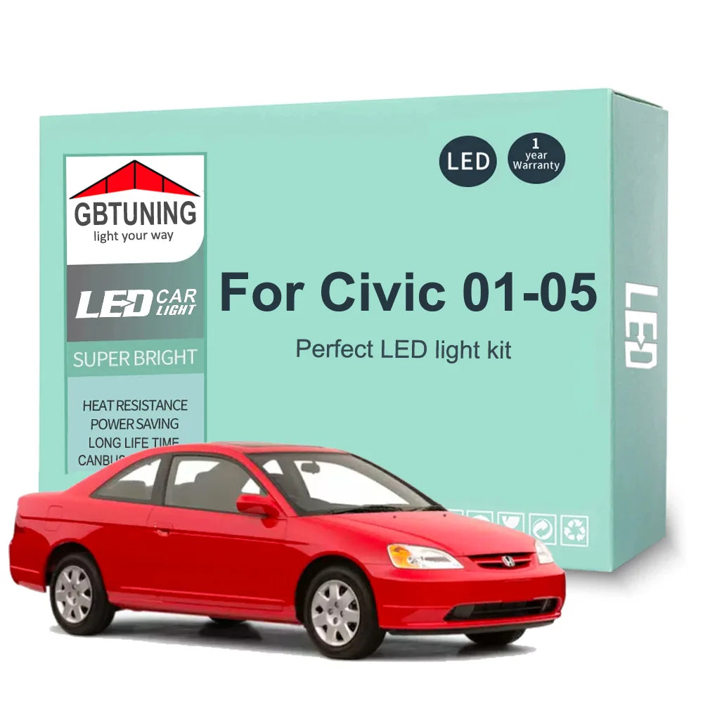 11-Piece LED Interior Light Kit for Honda Civic 7 VII MK7 7th Gen - Canbus Error-Free Bulbs | AUTOKITSHOP