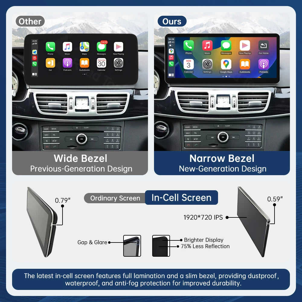 CN 12.3'' Multimedia Display For Benz E Class W212 NTG4.0/4.5/5.0 LHD Touch Screen Wireles | AUTOKITSHOP