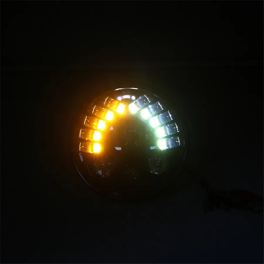 7 Inch LED Motorcycle Headlight with Hi/Lo Beam Projector Motor 7" Round Headlamp