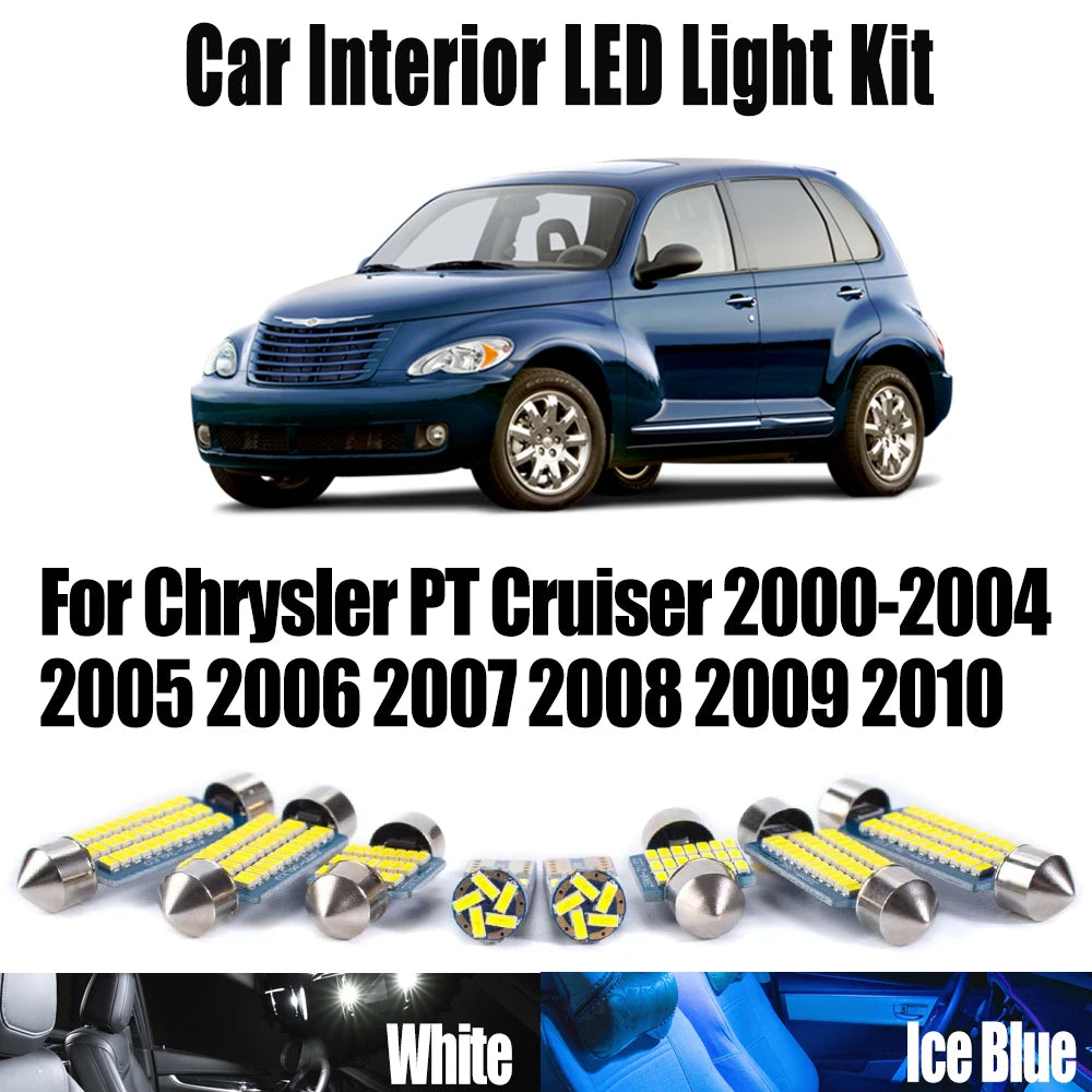 11-Piece LED Interior Light Kit for Chrysler PT Cruiser 2000-2007 - Canbus Dome Map Door Trunk Bulbs | AUTOKITSHOP