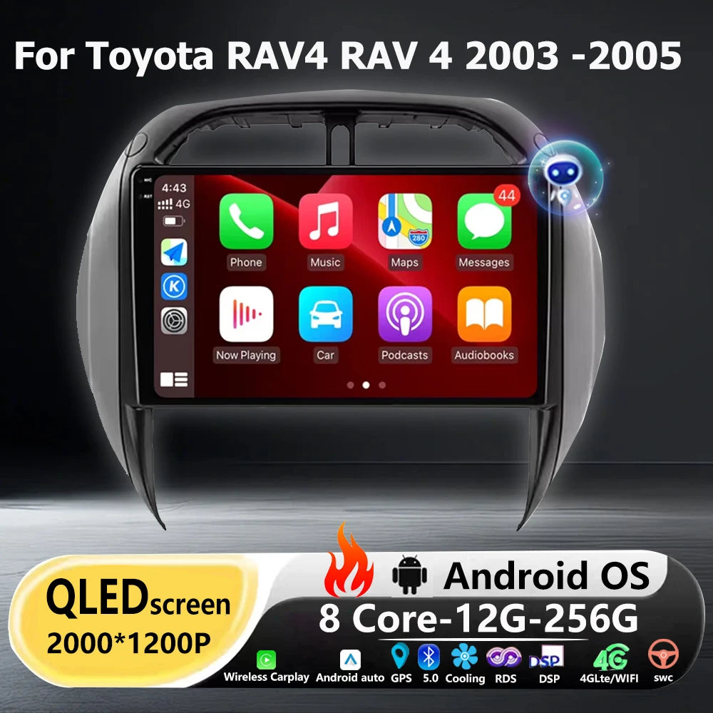 For Toyota RAV4 RAV 4 2003 -2005 Android 16 Wireless Carplay Head Unit Car Radio Multimedi