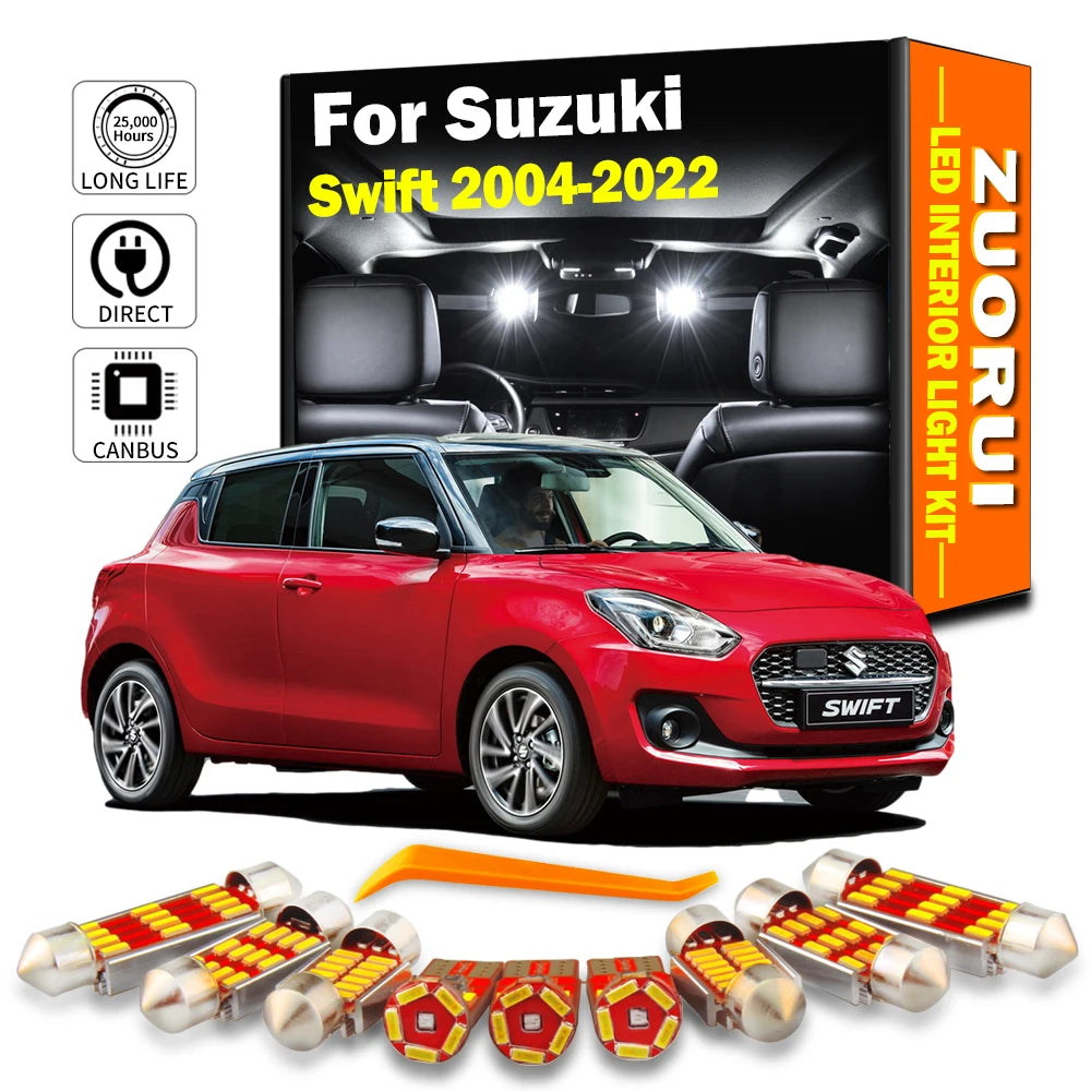 LED Interior Light Kit for Suzuki Swift 2004- 2017 - Canbus Dome Map Door Trunk Bulbs | AUTOKITSHOP