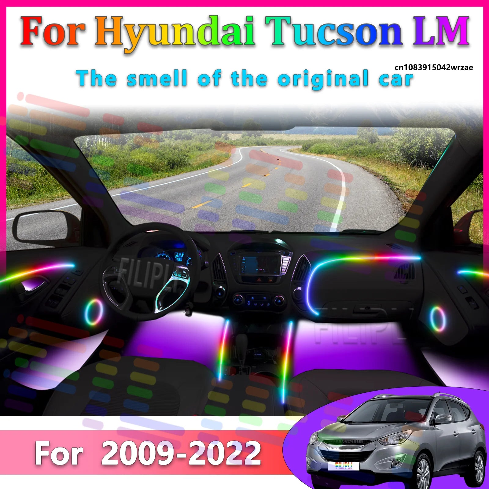 64 RGB - Neon Strip - for Hyundai - App Control - Car Interior Lighting | AUTOKITSHOP
