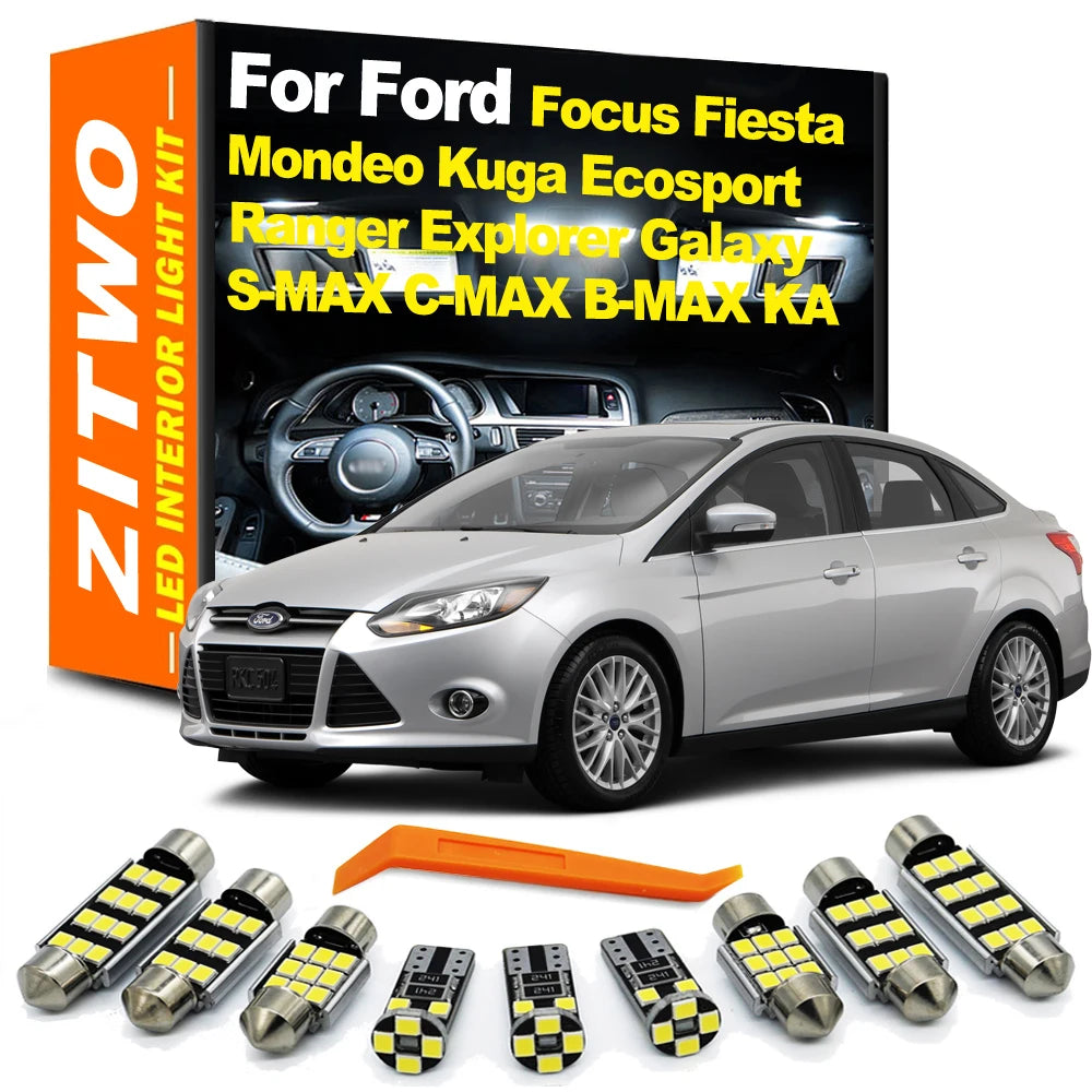 Accessories LED Bulb Car Interior Light Kit For Ford Fiesta Mondeo Focus Kuga Ecosport Explorer Ranger Galaxy S-MAX B-MAX C-MAX
