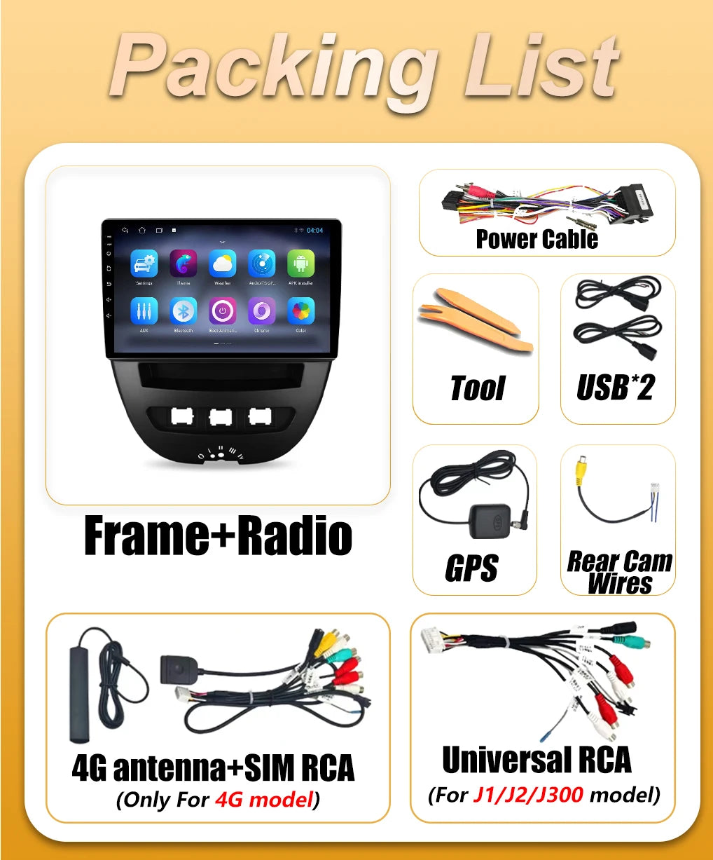 Android 16 Carplay For Peugeot 107 Toyota Aygo Citroen C1 2005 2006 2007 - 2014 Car Radio  | AUTOKITSHOP