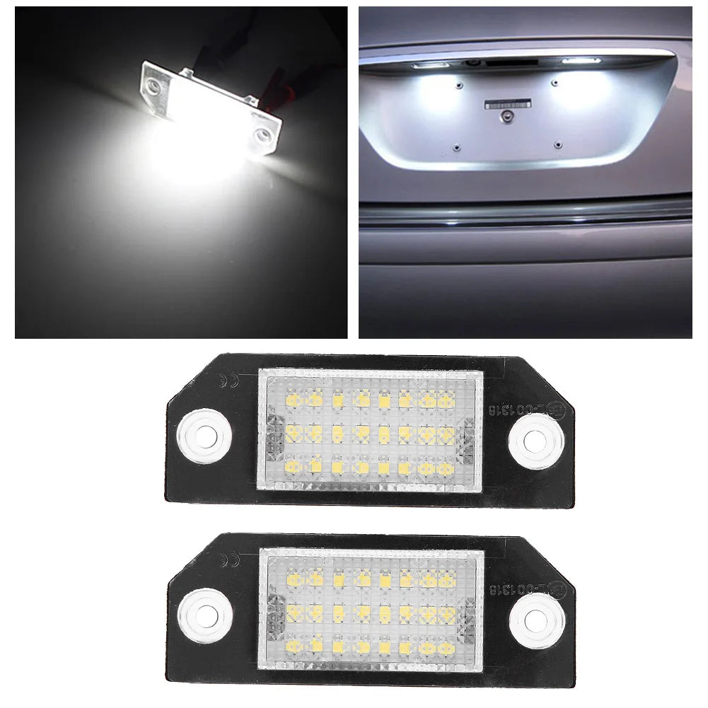 2pcs For Ford 24 LED Number Plate Light Ford Focus MK2 Ford Focus C-MAX LED Lice for Ford MK2 - Canbus LED Car Light