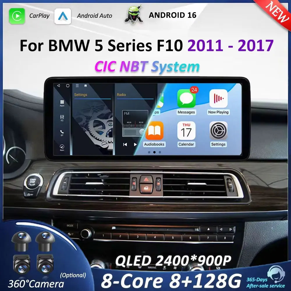 for BMW 5 Series F10 F11 2011 - 2017 CIC NBT System GPS Navi Android 16 Car Radio Multimed