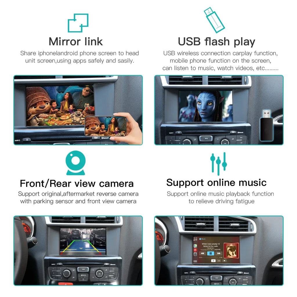 Wireless Carplay and Android Auto module for Peugeot SMEG 208 308 508 3008 C4 DS3 DS4 DS5