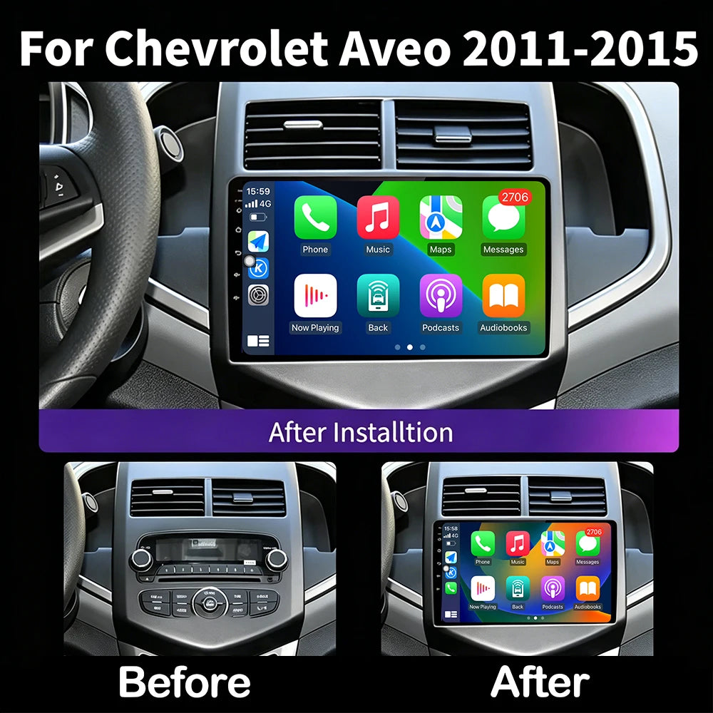 Android 16 Navigation Screen For Chevrolet Aveo 2 2011-2015 Carplay Auto radio Multimedia