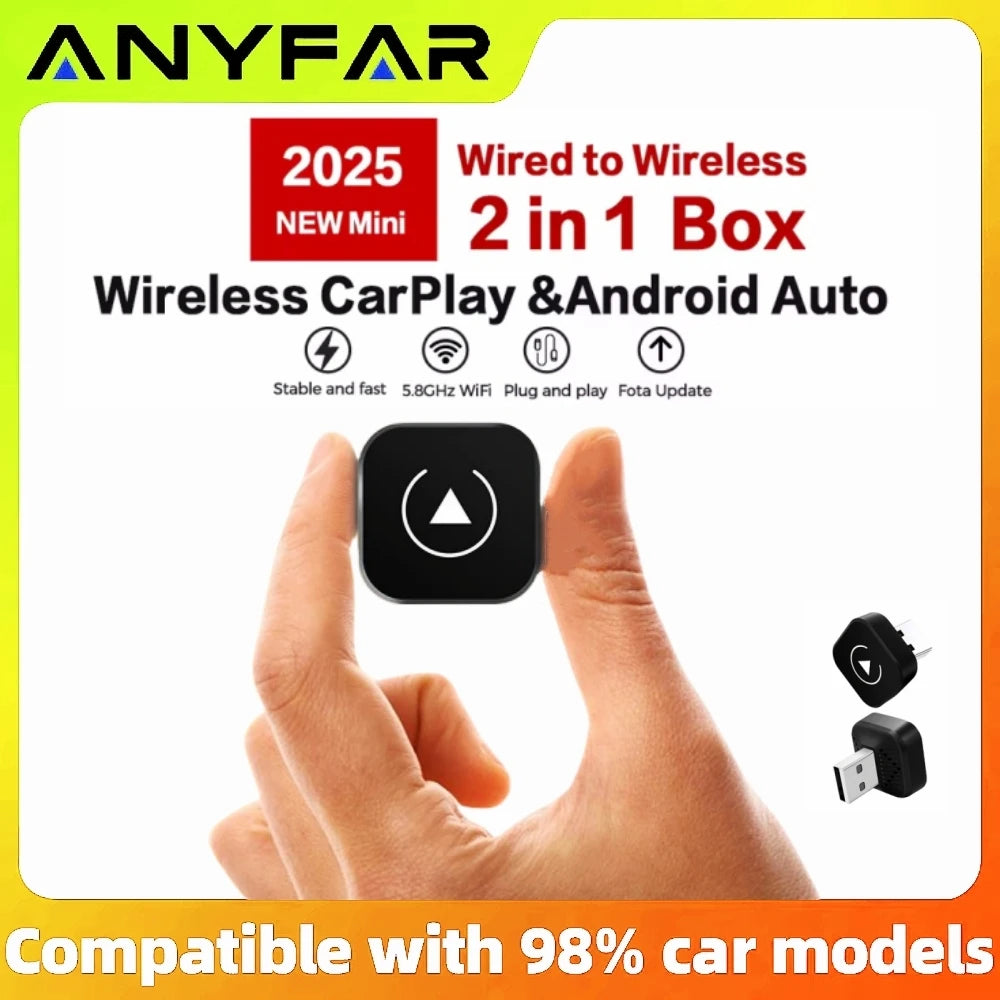2in1 Wireless CarPlay Dongle Wireless Android Auto Adapter AI Smart Box Car Intelligent Sy | AUTOKITSHOP