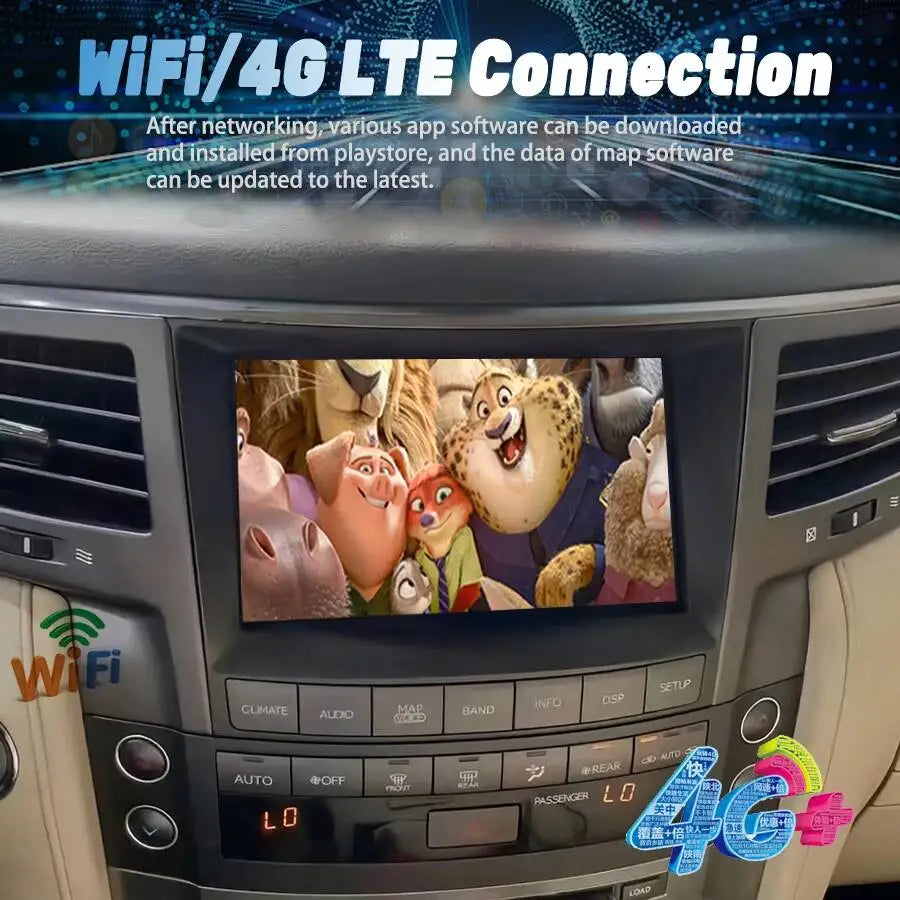8inch Qled Screen Android Auto For Lexus LX570 2007-2015 Navigation Radio Stereo Video Pla
