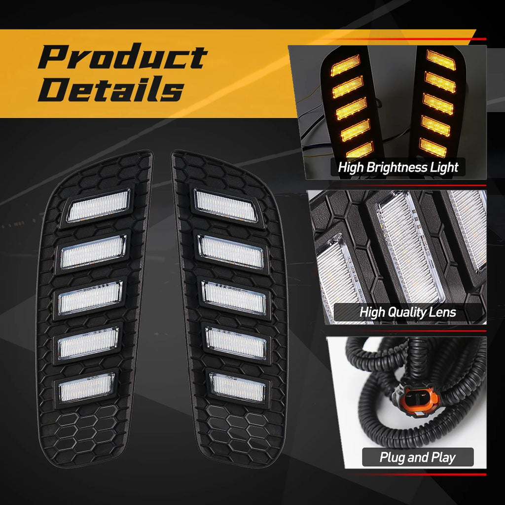 DRL For Mazda CX-50 CX50 2023 2024 LED Daytime Running Light Car Fog Dynamic Turn Signal L | AUTOKITSHOP