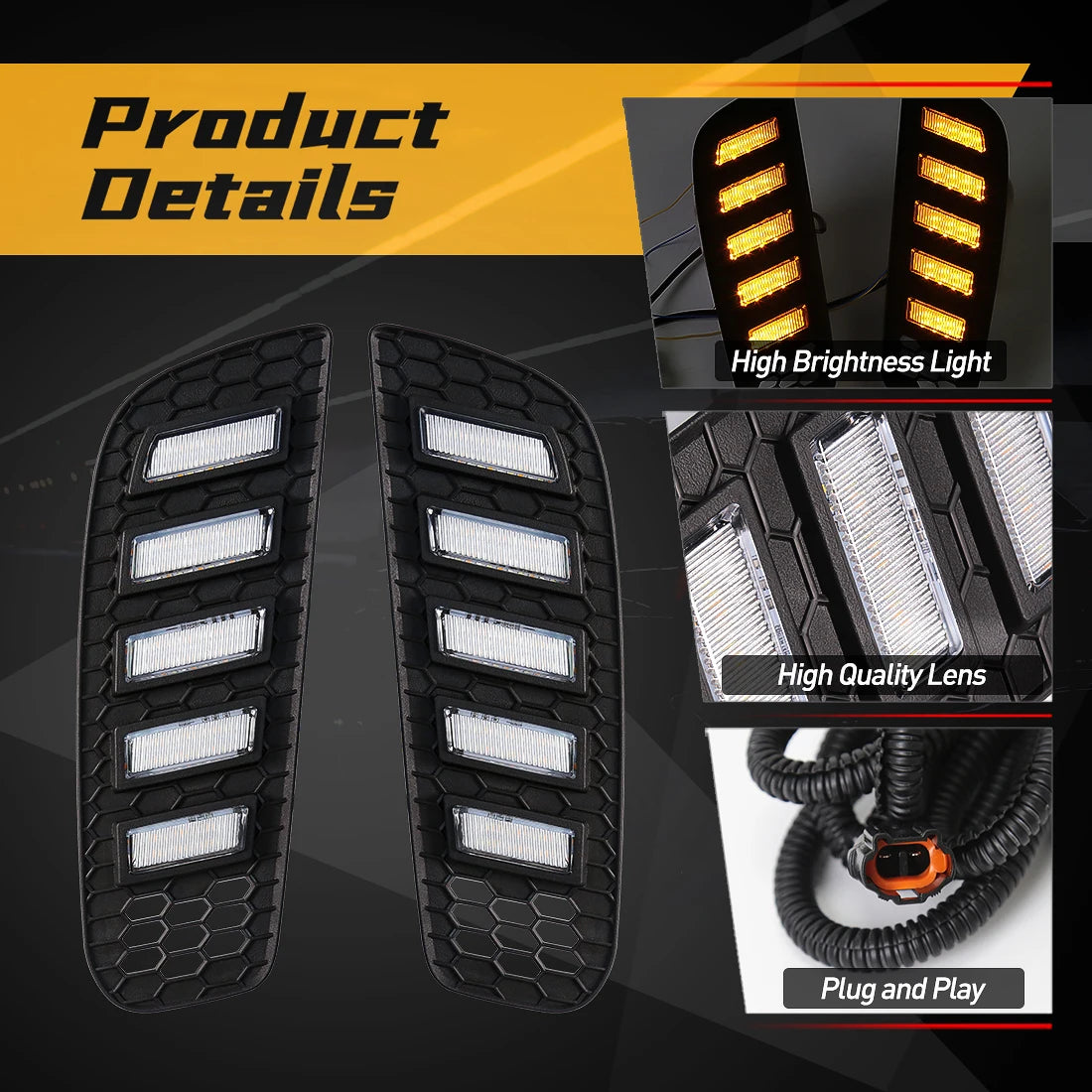 DRL For Mazda CX-50 CX50 2023 2024 LED Daytime Running Light Car Fog Dynamic Turn Signal L | AUTOKITSHOP
