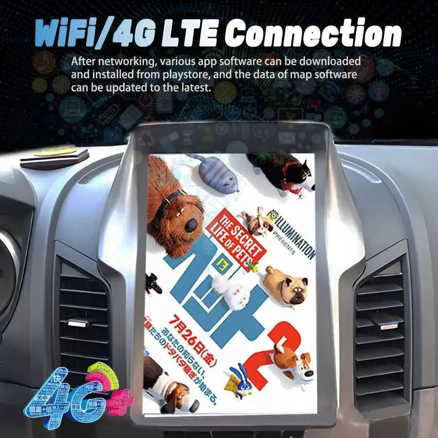 12.1" Vertical Touch Screen Audio For Ford Ranger F250 2011-2015 Android 15 Car Radio GPS