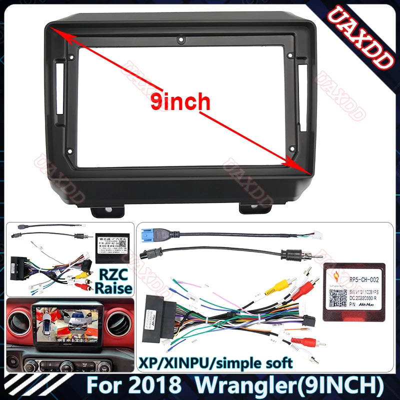 For Jeep 2018 Wrangler 9 INCH Car Radio Android Stereo Audio Screen Multimedia Video Playe