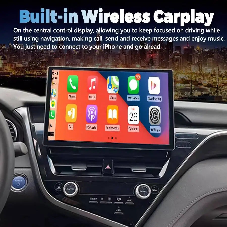 Android Auto Car Radio for Toyota Camry 2021-2022 Hybrid 13.3 Inch 2K Android 14 GPS Carpl